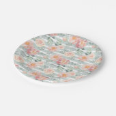 Assiettes En Carton Motif rose de rayure d'Alicia (Angle)