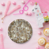 Assiettes En Carton Motif Rose d'Ivoire – Art Floral Élégant (Fête)