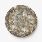 Assiettes En Carton Motif Rose d'Ivoire – Art Floral Élégant (Devant)