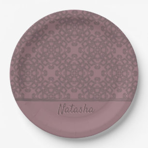 Assiettes En Carton Motif Rose Dusty personnalisé