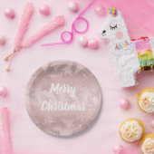 Assiettes En Carton Motif rose élégant d'arbre de Noël de parties (Fête)