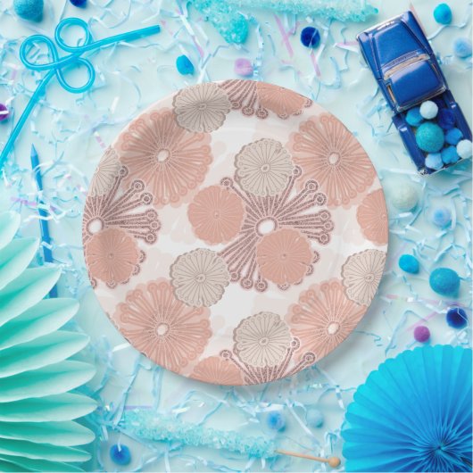 Assiettes En Carton Motif rose Gold Flower (Fête)