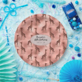 Assiettes En Carton Motif rose Gold Foil Giraffe (Fête)