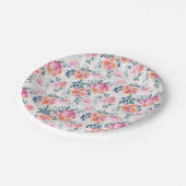 Assiettes En Carton Motif Rose peint (Angle)