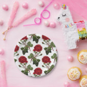 Assiettes En Carton Motif Rose Red Long Stem (Fête)