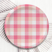 Assiettes En Carton Motif rose Tartan
