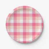 Assiettes En Carton Motif rose Tartan (Devant)
