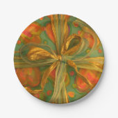 Assiettes En Carton Motif rouge et vert coeur et arc (Devant)