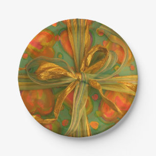 Assiettes En Carton Motif rouge et vert coeur et arc