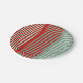 Assiettes En Carton Motif rouge et vert rayé (Angle)