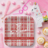 Assiettes En Carton Motif rouge Gold Plaid N° 2 ID1009 (Fête)