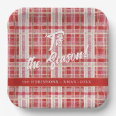 Assiettes En Carton Motif rouge Gold Plaid N° 2 ID1009 (Recto)