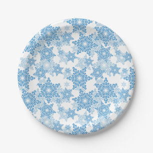 Assiettes En Carton Motif sans couture blanc et bleu