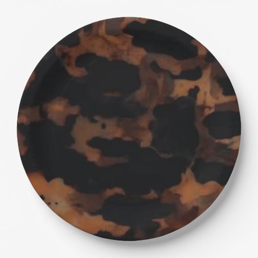 Assiettes En Carton Motif sans fil Tortoiseshell, Chic TortoiseShell (Devant)