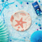 Assiettes En Carton Motif sans joint avec coquillages (Fête)