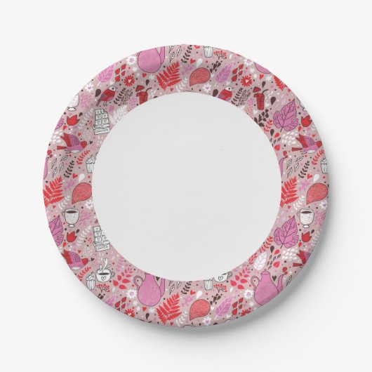 Assiettes En Carton motif savoureux avec oiseaux et fleurs (Devant)