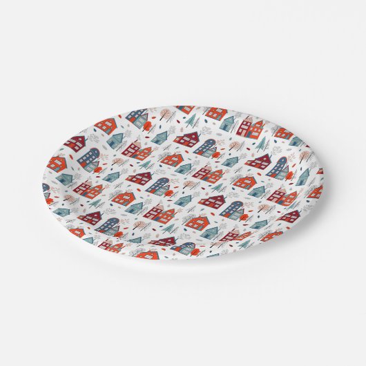 Assiettes En Carton Motif scandinave d'art populaire de Chambre (Angle)