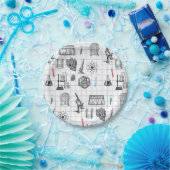 Assiettes En Carton Motif scientifique en chimie scientifique (Fête)