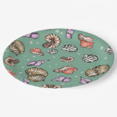 Assiettes En Carton Motif Seashell (Angle)