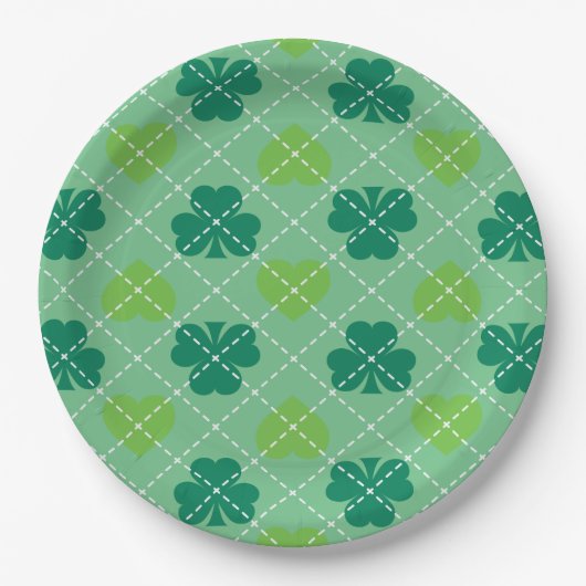 Assiettes En Carton Motif shamrock (Devant)