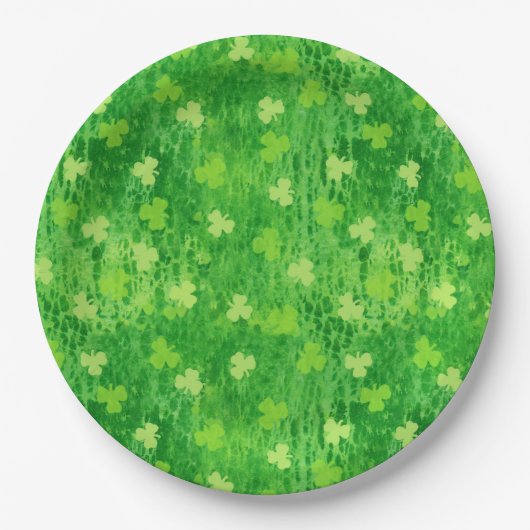 Assiettes En Carton Motif shamrock - Irlandais Clover - Plaque papier (Devant)