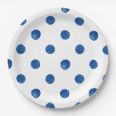 Assiettes En Carton Motif shibori pois (Devant)