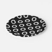 Assiettes En Carton Motif Simple Black and White Cercles (Angle)