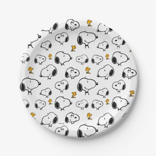 Assiettes En Carton Motif Snoopy & Woodstock (Devant)