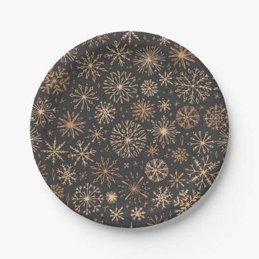 Assiettes En Carton Motif Snowflake (Devant)