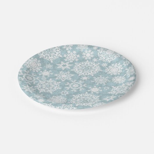 Assiettes En Carton Motif Snowflake (Angle)