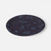 Assiettes En Carton Motif spatial (Angle)