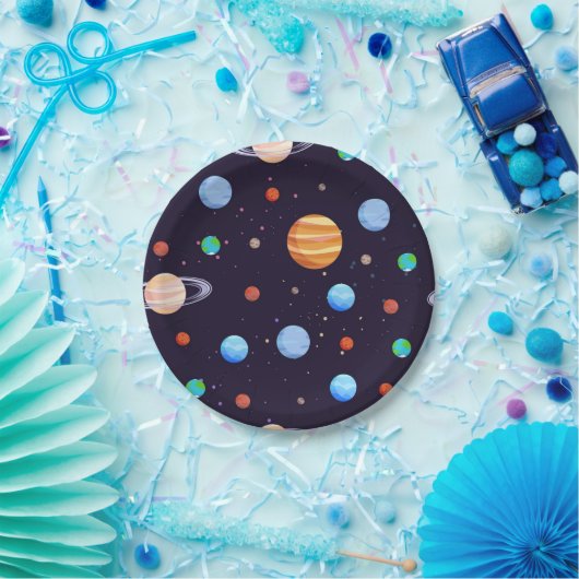 Assiettes En Carton Motif spatial (Fête)