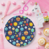 Assiettes En Carton Motif spatial, Planètes, Étoiles, Cosmos, Galaxie (Fête)