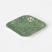 Assiettes En Carton Motif sportif vert (Angulaire)