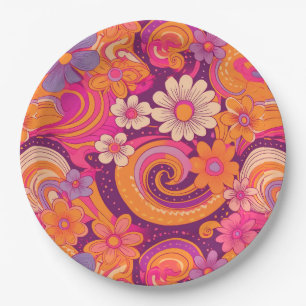 Assiettes En Carton motif super des années soixante