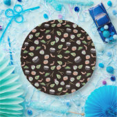 Assiettes En Carton Motif sushi noir mignon (Fête)
