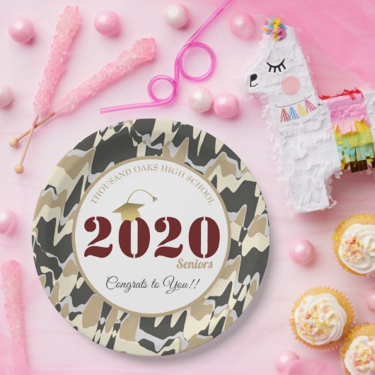 Assiettes En Carton Motif Tan Camouflage personnalisé (Fête)