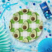 Assiettes En Carton Motif Tartan vert et blanc (Fête)