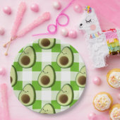 Assiettes En Carton Motif Tartan vert et blanc (Fête)