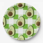 Assiettes En Carton Motif Tartan vert et blanc (Devant)