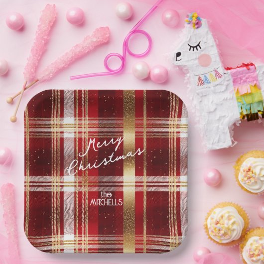 Assiettes En Carton Motif tatan rouge or Noël #7 ID1009 (Fête)