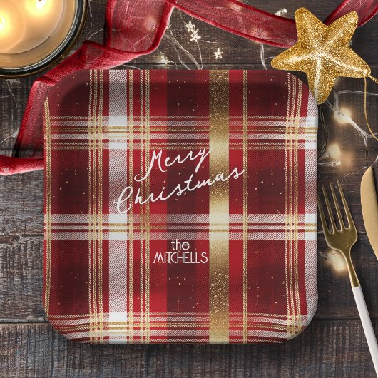 Assiettes En Carton Motif tatan rouge or Noël #7 ID1009