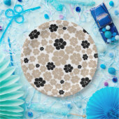 Assiettes En Carton Motif tendance en Taupe, noir et blanc (Fête)