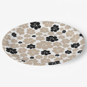 Assiettes En Carton Motif tendance en Taupe, noir et blanc (Angle)