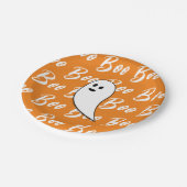 Assiettes En Carton Motif texte de la boîte orange blanche Ghost Hallo (Angle)