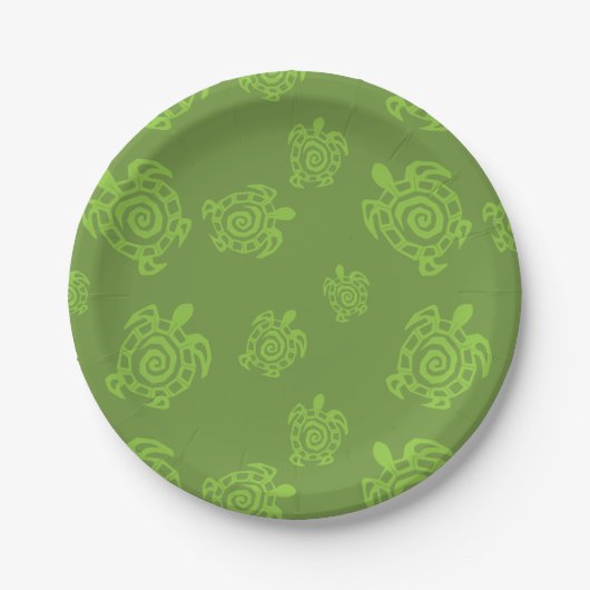 Assiettes En Carton Motif tourbillonnant Turtle Green (Devant)