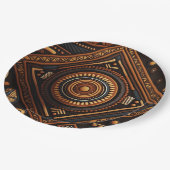 Assiettes En Carton Motif traditionnel africain. Afrique ethnique (Angle)