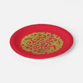 Assiettes En Carton Motif traditionnel chinois d'or