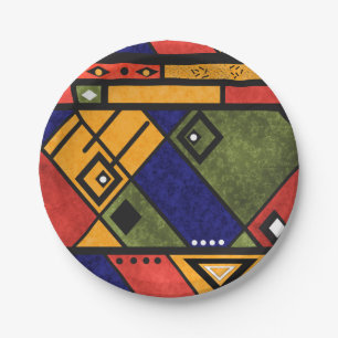 Assiettes En Carton Motif traditionnel de texture d'ethno africain