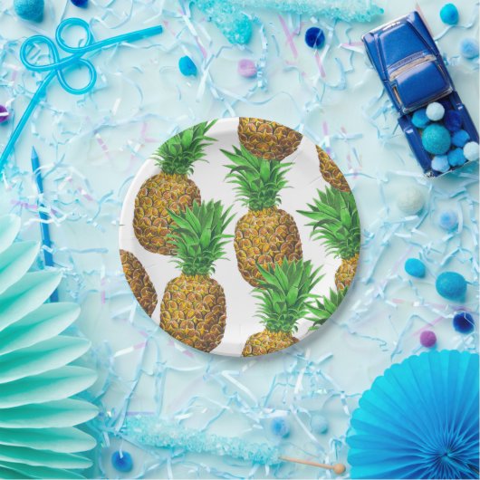 Assiettes En Carton Motif transparent avec ananas (Fête)